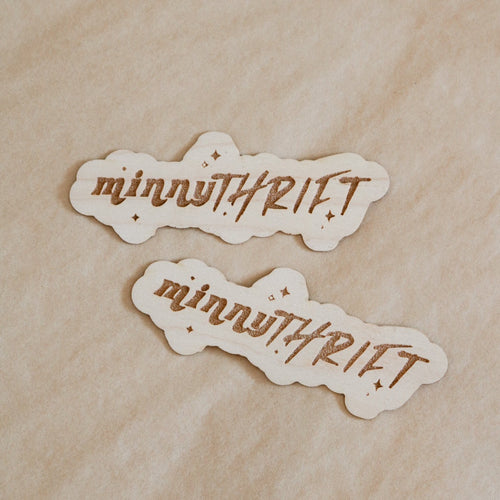 wood engraved stickers